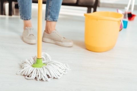 How NOT to clean a tile floor.